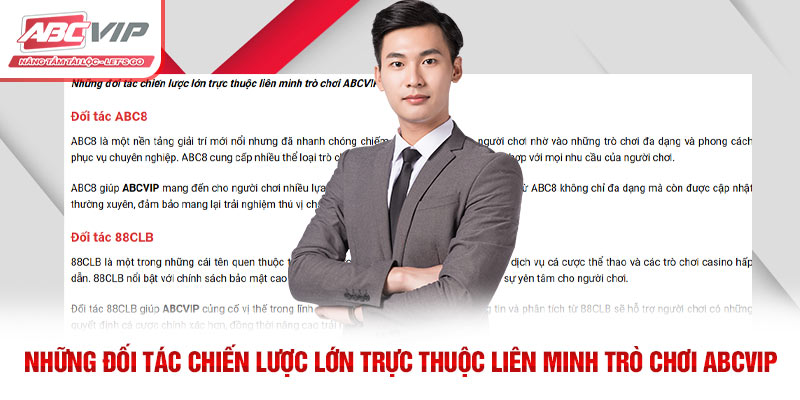 ABCVIP – Liên Minh Giải Trí Trực Tuyến Được Yêu Thích Nhất 5 Những đối tác chiến lược lớn trực thuộc liên minh trò chơi ABCVIP